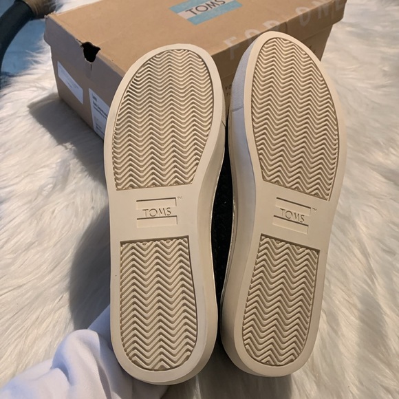 Toms Lenox Black Deconstructed Suede/Woven panel Sneakers Size 9.5 - Picture 12 of 13